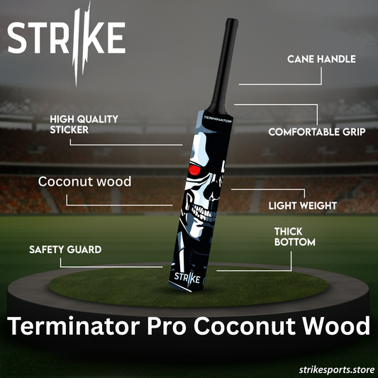 Terminator Pro Tape Ball Coconut Wood Player Edition Bat