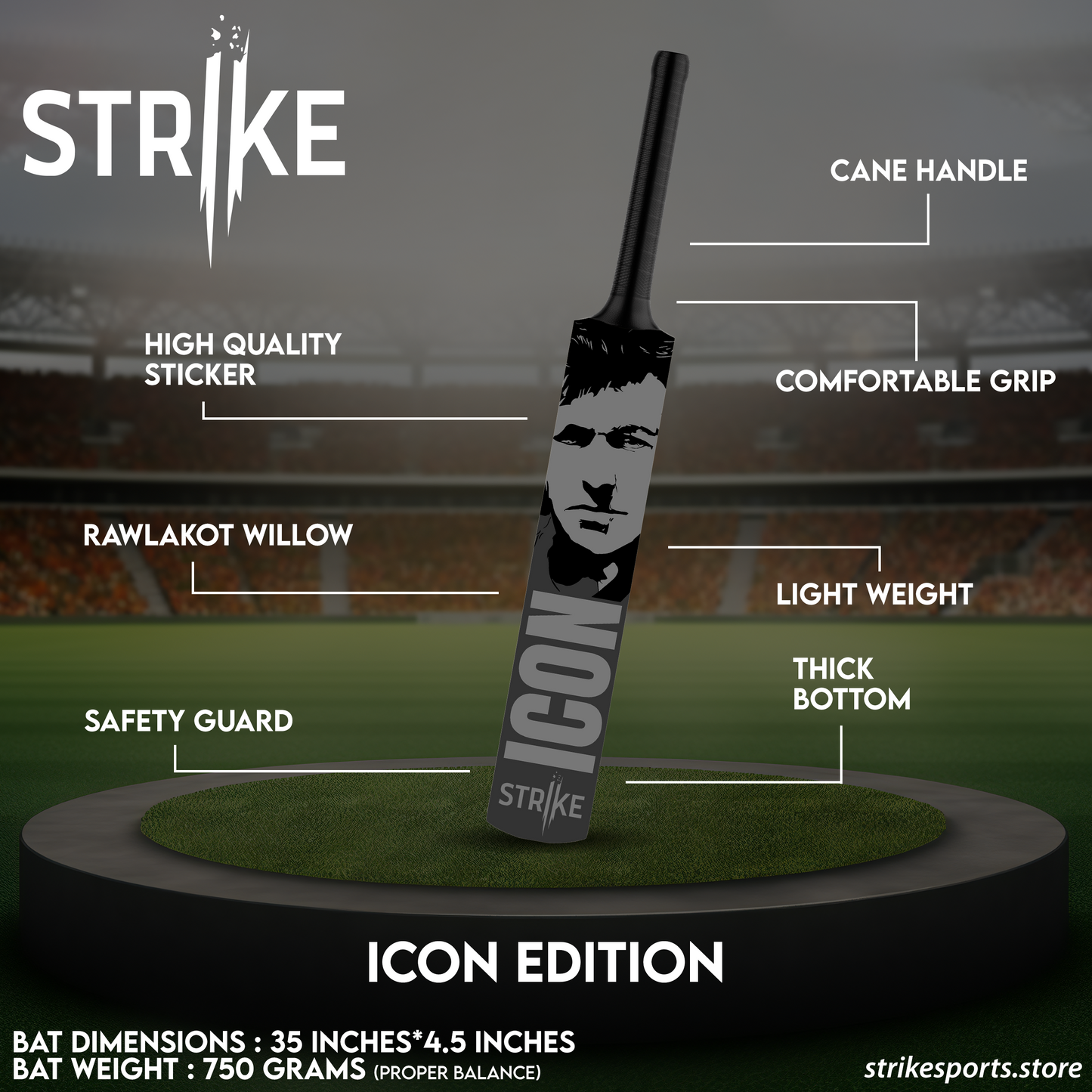 ICON - IMRAN KHAN Tape Ball Bat